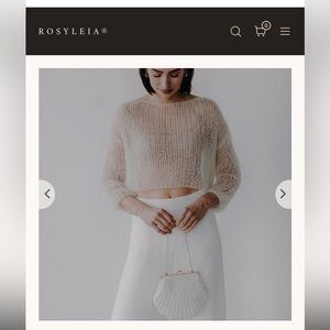 ROSYLEIA Cropped Delicate Mohair Sweater - XS/S